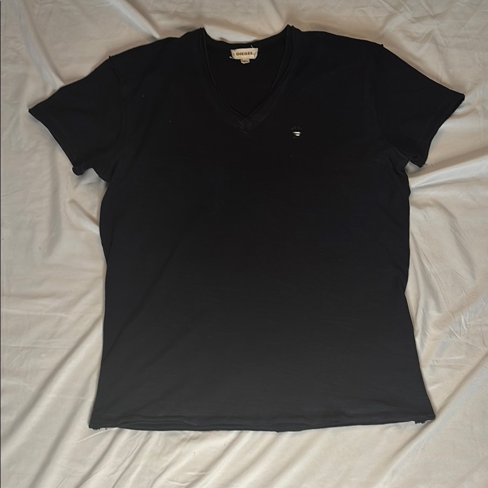 Diesel Black V-Neck T-Shirt size XL